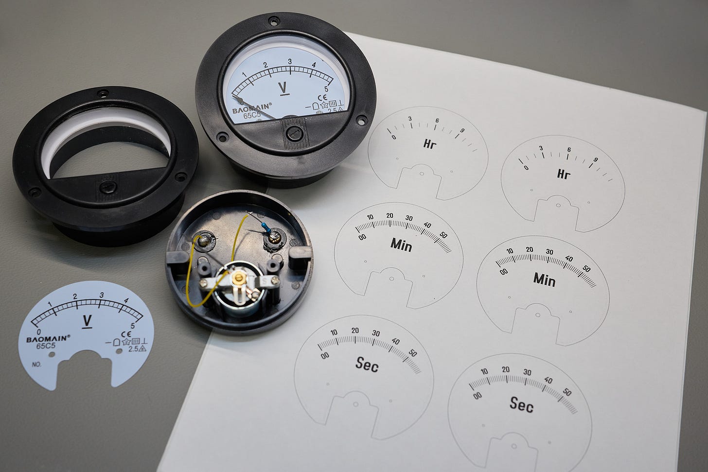 Customizing 5 V panel meters.