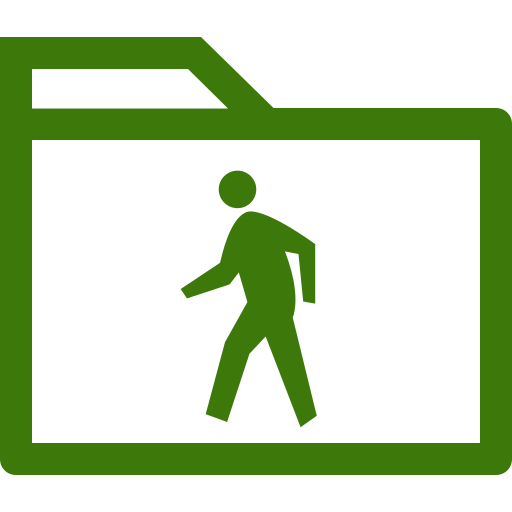 The Cross-Origin Storage API logo: a stylized walking person, as typically encountered on crosswalk signs.