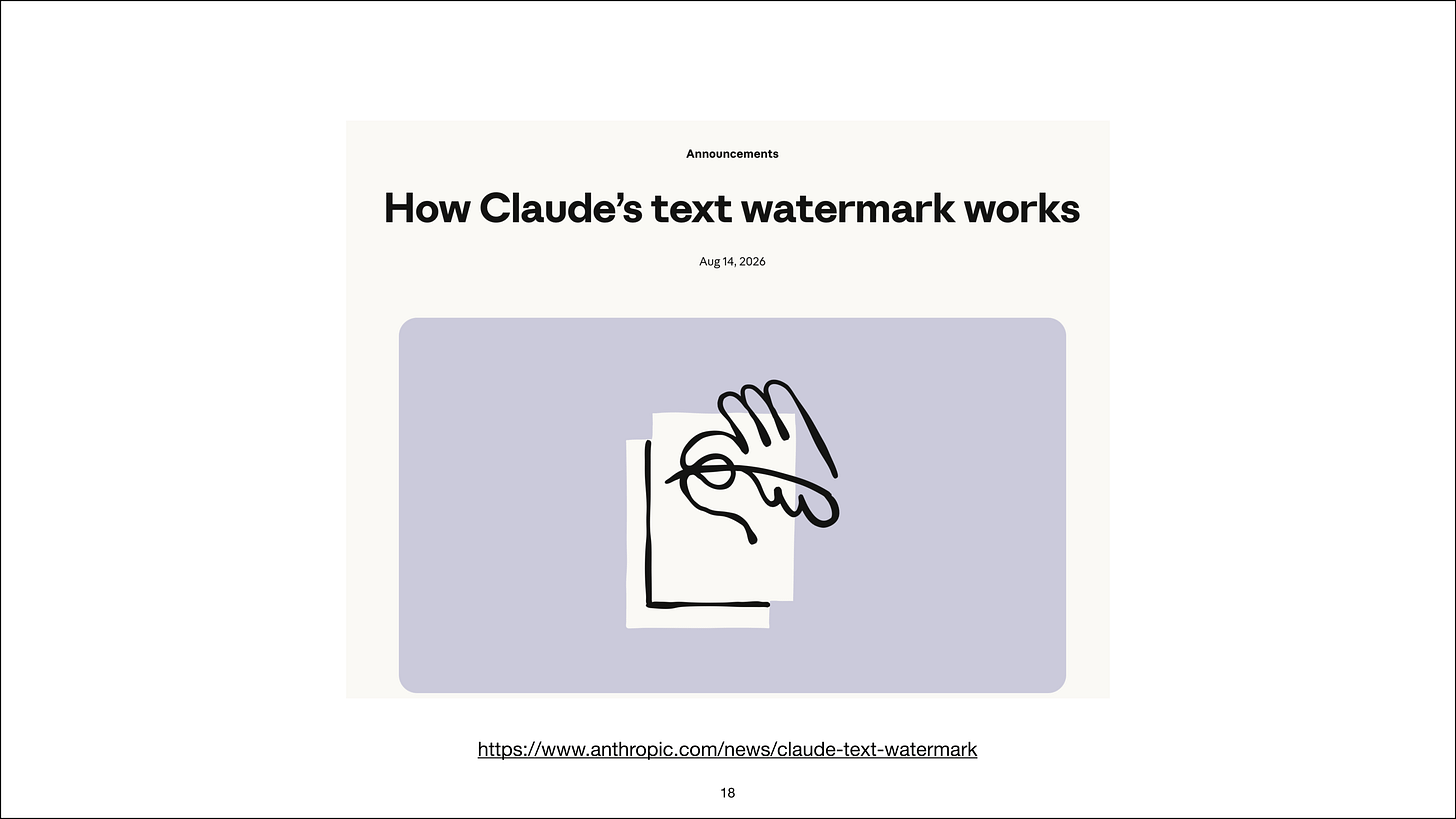 Anthropic's explanation of Claude's text watermark
